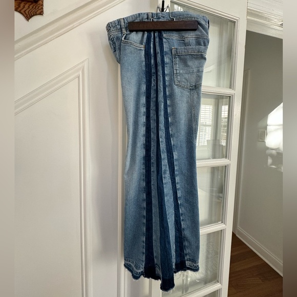 Anthropologie Pilcro Adidas Mid-Rise Frayed Relaxed Flare Jeans - Picture 8 of 11